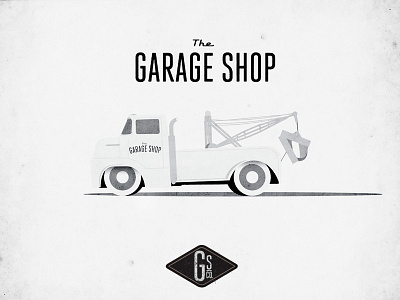 Garage Shop Wrecker auto coe garage shop illustration retro toe truck truck vintage wrecker
