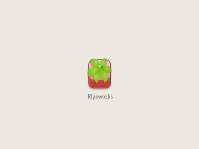 New Logo icon logo ripeworks sketch strawberry vector