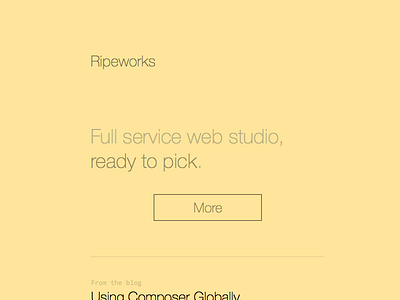 Ripeworks experimenting homepage minimal ripeworks yellow