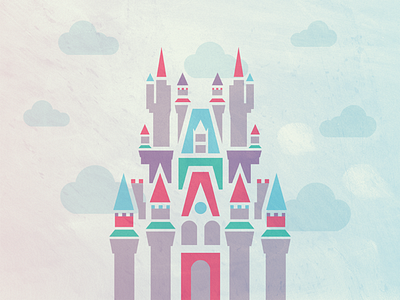 Magical Castle candy castle digital art fairytale illustration pastel vector vector art vector illustration violet