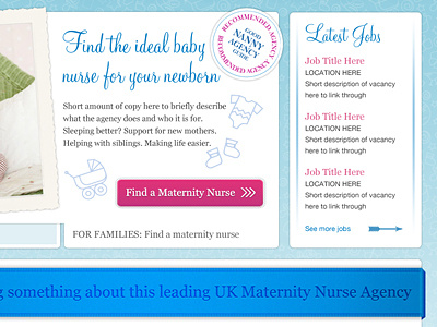 Maternity Nurse Site redesign baby blue child pink