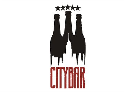 City bar and bootle logo bar bootle city club coofe drink grunge hangout illustartion logo luxury man retro sign vector vintage wine woman
