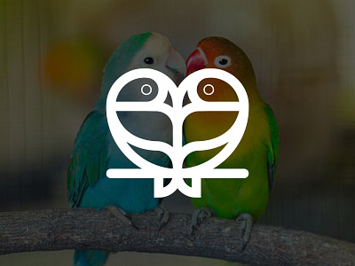 Love Bird Logo Monoline