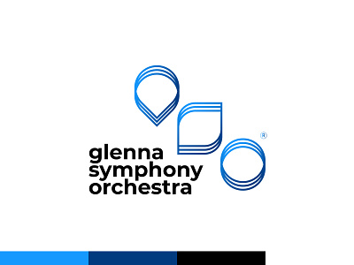 Glenna Symphony Orchestra - Music Logo branding clean clear concept design design graphic illustration logo music music logo ui vector