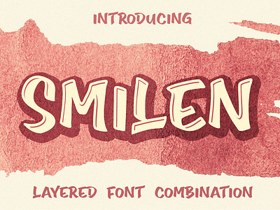 Smilen Layered Font alternatefont app branding custom type cutefont design displayfont extrudefont handlettering handwritting illustration lettering leyeredfont logo moderncalligraphy script signature signaturefont typeface ux