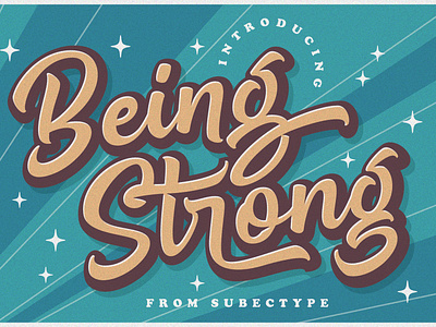 Being Strong Layered Bold Script Font boldfont calligraphy displayfont extrudefont handlettering handwritten layeredfont lettering logotype monolinescript multilingual retro retrofont script shadowfont signature signaturefont strongfont typeface uniquefont