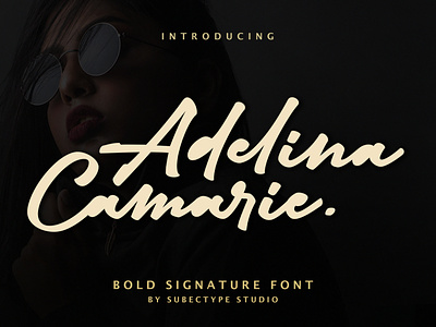 Adelina Camarie Bold Signature Font boldfont boldsignature branding handwrittenfont logo markerfont signature signaturefont soldscript