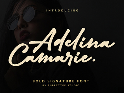 Adelina Camarie Bold Signature Font boldfont boldsignature branding handwrittenfont logo markerfont signature signaturefont soldscript