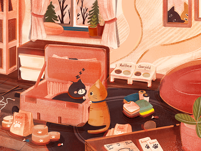 Illustration : Relocated Our Cats to Estonia affinitydesigner blogger cats children illustration design estonia fanart illustration illustration art tallin warm