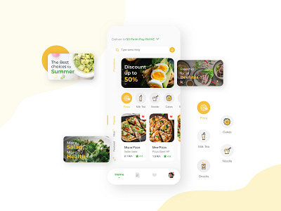 Das'Min Food App app delivery food app foodie pizza salad shipping ui uidesign uxui