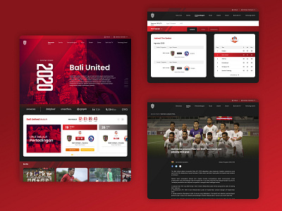 Redesign Website Football - Bali United, Indonesia app design football football web redesigned soccer ui ui design ux ux design webdesign website design