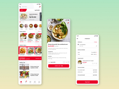 Food Delivery App - Landing Page, Detail Menu, Order Checkout