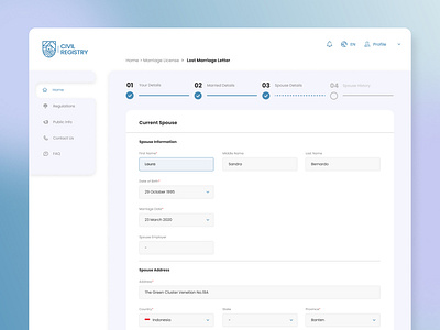 Civil Registry Web - Ministry of Home Affairs - Government app daily ui design mobile mobile app mobile app design mobile ui sketch ui ux