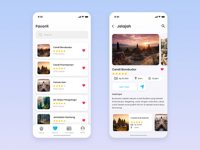 Favorite Screen & Detail Destination Traveling App