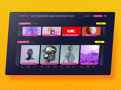 NFT Marketplace cyborg design graphic design nft typography ui ux website