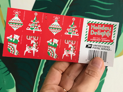 USPS Holiday Delight Stamps out now! graphic design illustration
