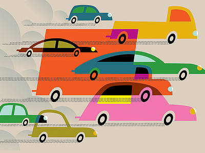 Transportation automobiles carbon emissions carbon tax cars conceptual illustration illustration art transportation vector