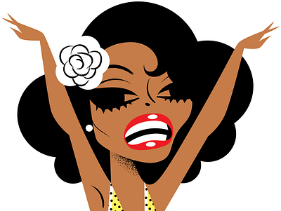 Diana Ross for the Los Angeles Times caricature fashion illustration flat illustration people portrait illustration vector women