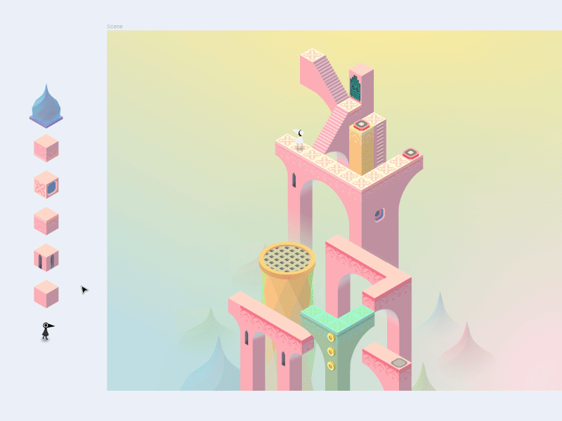 Monument Valley in Figma 3d design figma game game design illustration isometric isometric design isometric illustration isometry kit levels monument valley