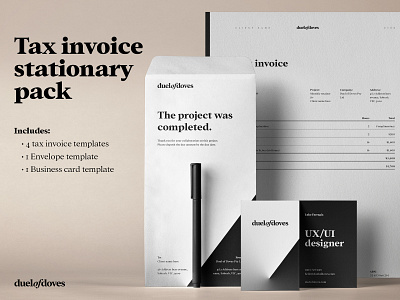 Invoice Template Mock Up branding business card design designer duelofdoves icon logo minimal typography ui ux vector