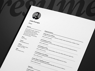 Single page resume/CV and cover letter - vol. 9