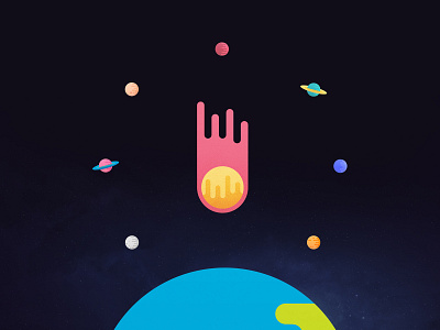 12 Vibrant Space Icons branding comet design designer duelofdoves earth galaxy logo minimal planets space vector vectorart