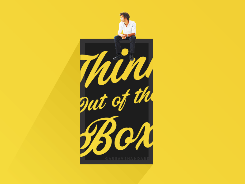 Think Out Of The Box banner banner design branding design inspiration mockup quote thoughts