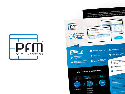 PFM Scheduling Services logo design branding logo web