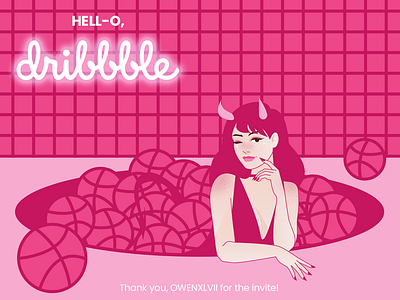 My First Shot! dribbble invite feminine first shot firstshot graphic design illustration pink vector