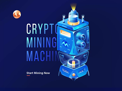 Mining Machine 2d 2d animation 3d 3d animation 3d art animation bitcoin c4d crypto cryptocurrency design illustration machine mining nortix typography ui