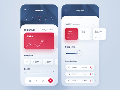 Health Monitor Application 2d application application design application ui design health mobile mobile app mobile app design mobile design mobile ui nortix trend ui