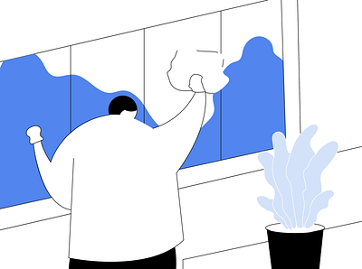 Cleaning House art character cleaning creative design dusting home house housekeeping illustration illustrator men service ui