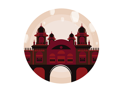 City illustration set - Mysore, Karnataka art city illustration colours creative design illustraion illustration illustrator karanataka monument mysore mysore palace palace royal ui vector