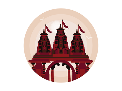 City illustration set - Surat app art building city color creative design god hindu illustraion illustrator monument temple ui vector
