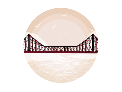 City illustration set - Kolkata app art bridge city illustration creative design howrah bridge illustration illustrator kolkata landscape sea ui vector water