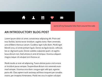 Blog navigation hover