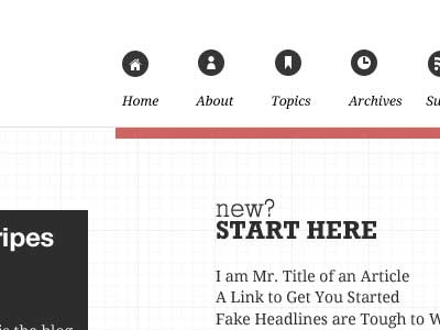 Nav and Sidebar black grid navigation red sidebar white