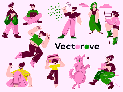 Vectorove vol. 2 design flat illustration people ui vector vectorove web website