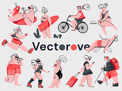 Vectorove - summer pack design flat illustration people vector web