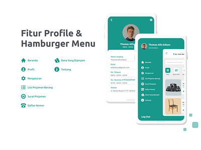 Profile and Hamburger Menu design hamburger menu icon interaction design menu bar mobile profile ui ui ux user interface design ux