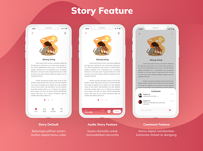 Audio Story Design : Story Feature app design apple design illustration ios mobile story ui uiuxdesign user interface ux