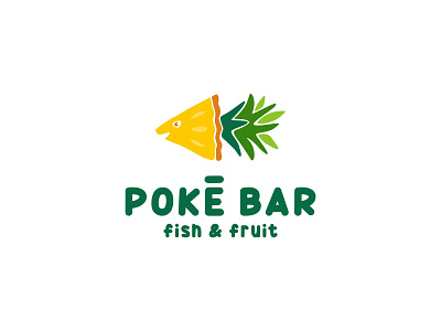 Poke Bar bar color design dribbble fish food green happy hawaii illustration logo logo sale logotype ocean pinapple poke poke bowl restaurant sale sea