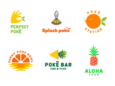 Poke collection bar color design dribbble fish food fruit hawaii icon illustration logo logo sale logotype restourant sale sea seafood