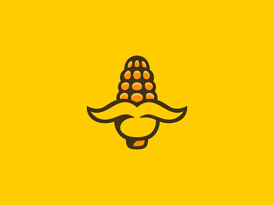 Corn 🌽 cereal color corn design dribbble farm farm logo food icon illustration logo logo sale logotype maize mustache sale
