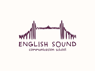 English sound bridge color communication design dribbble icon logo logo london logo sale logotype sale school school logo sound sound wave sound waves speech