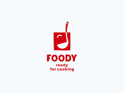 Foody branding color delivery design dribbble face food happy icon illustration ladle logo logotype