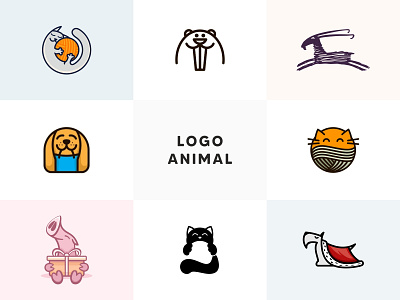 Logo Animal animal animals branding cat color design dog dribbble goat icon illustration line logo logo sale logotype pig sale vector