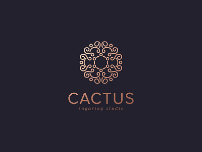 Shugaring studio cactus color design dribbble emblem icon illustration line logo logotype monograms royal studio