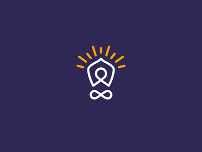 Body and light bulb body branding color design dribbble health icon idea illustration lamp line logo logo lone logotype people person space sport think yoga