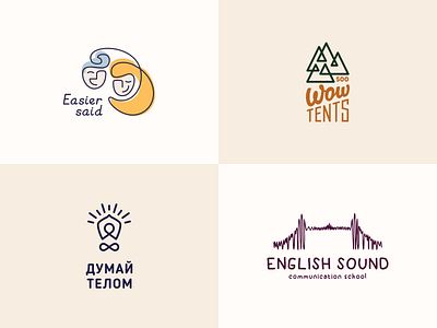Logo line body branding color design dribbble eanglish face icon illustration lamp line logo logotype mountain mountains people sound tent tents